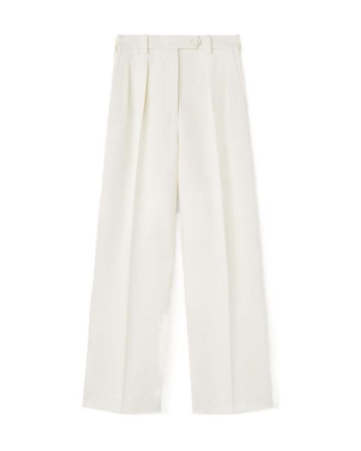 Loro Piana White Belt-Loop Casual Pants