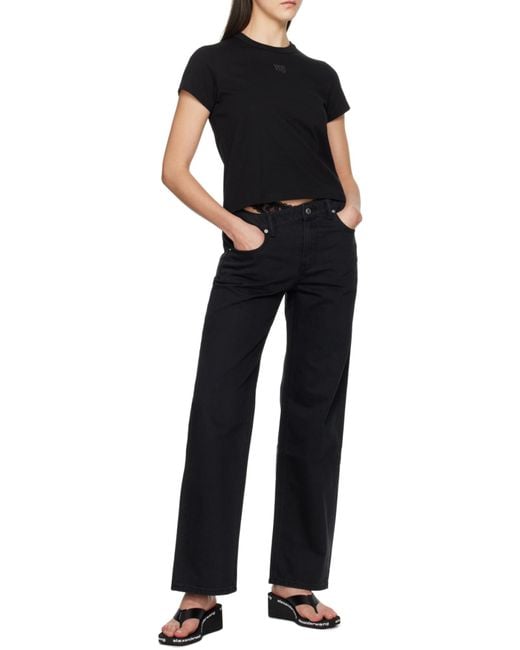Alexander Wang Black Dip Side Lace Undie Jeans