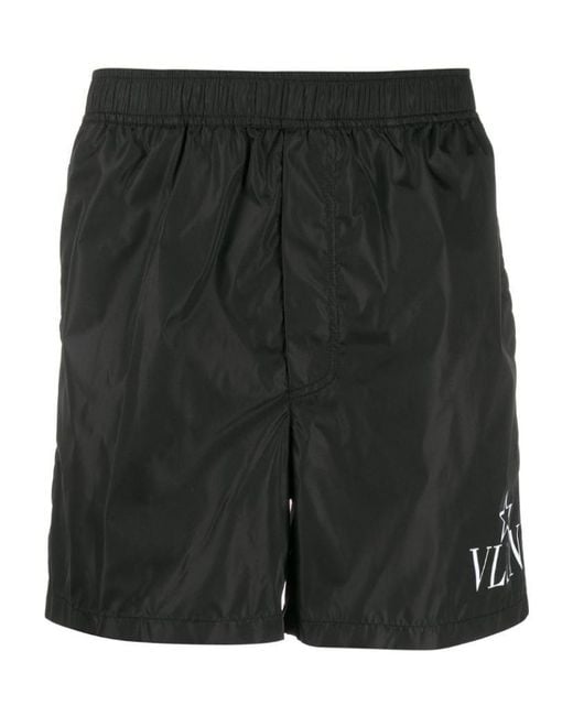 Valentino Black Vltn Star Logo Swim Shorts for men