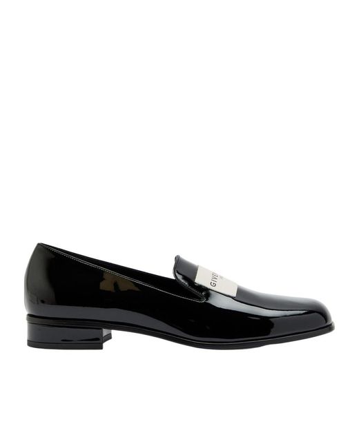 Givenchy Black Tux Logo Patent Leather Loafers