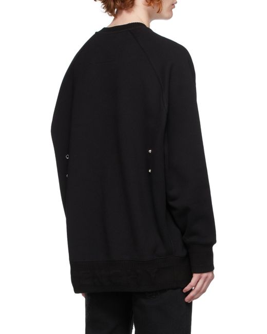 Givenchy Black Metallic Detailed Oversized Sweatshirt for men