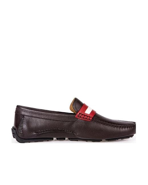 Bally Red Logo Details Business Casual Shoes for men