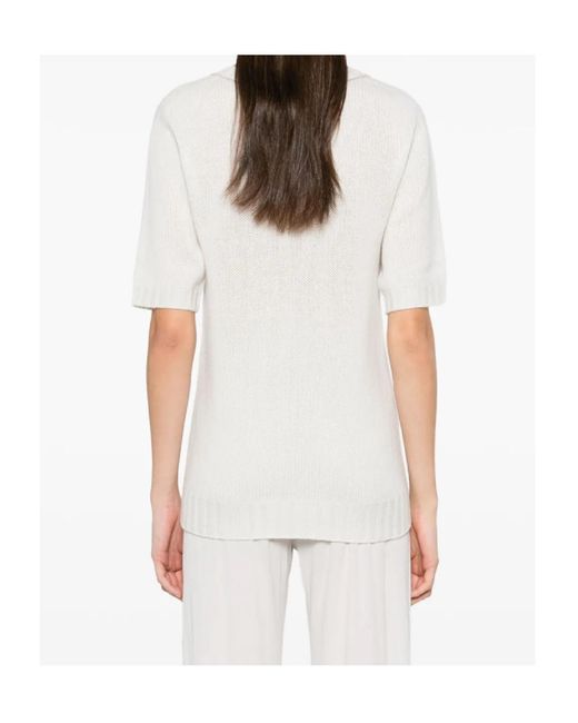 Fabiana Filippi White Short Sleeve Sweater