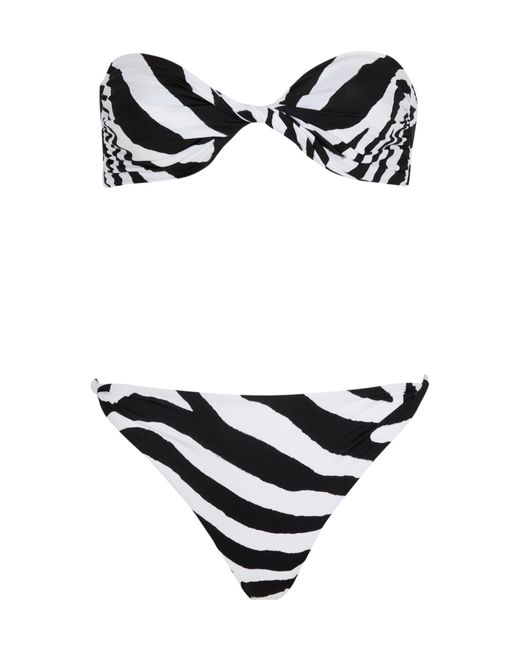 Balmain White Zebra Two-Piece Swimsuit