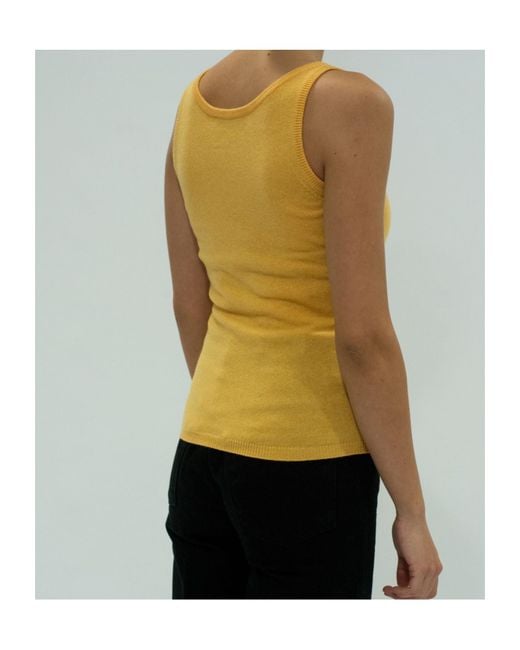 Lela Rose Yellow Crew Neck Vest