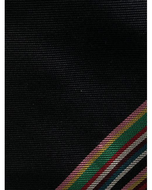 Paul Smith Black Stripe-Detail Silk Tie for men