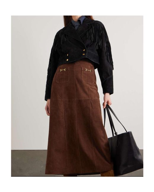 Rixo Black Darragh Fringed Double-Breasted Suede Jacket