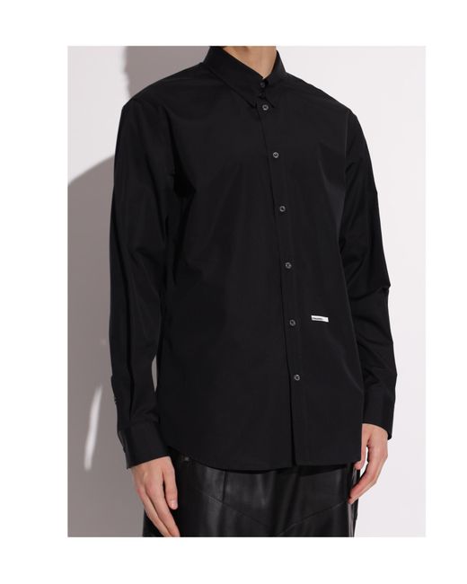 DSquared² Blue Logo Printed Buttoned Shirt for men