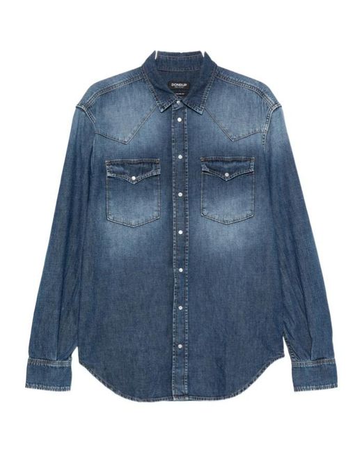 Dondup Blue Long Sleeve Shirt for men