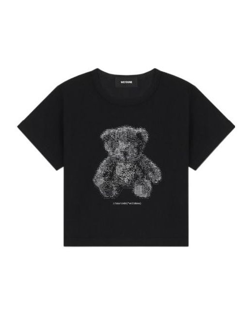 we11done Black Teddy-Print T-Shirt