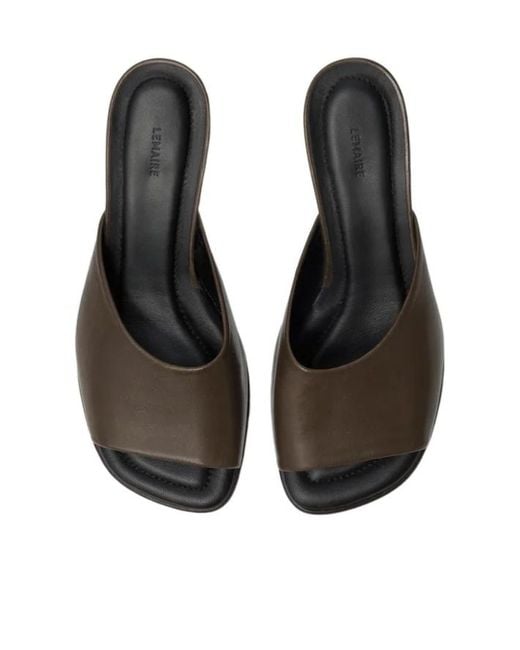 Lemaire Brown Block Heel Slip-On Sandals