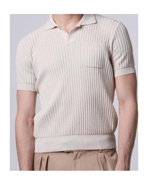 Roberto Collina White Ribbed Pocket Polo Shirt for men