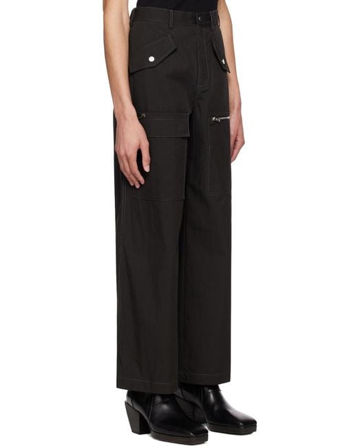 Dion Lee Black Multi-Pocket Straight-Leg Trousers