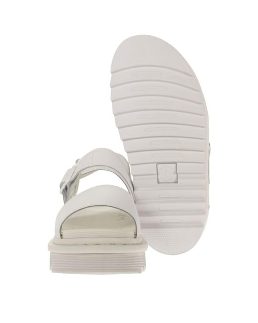 Dr. Martens White Open-Toed Round Head Sandals