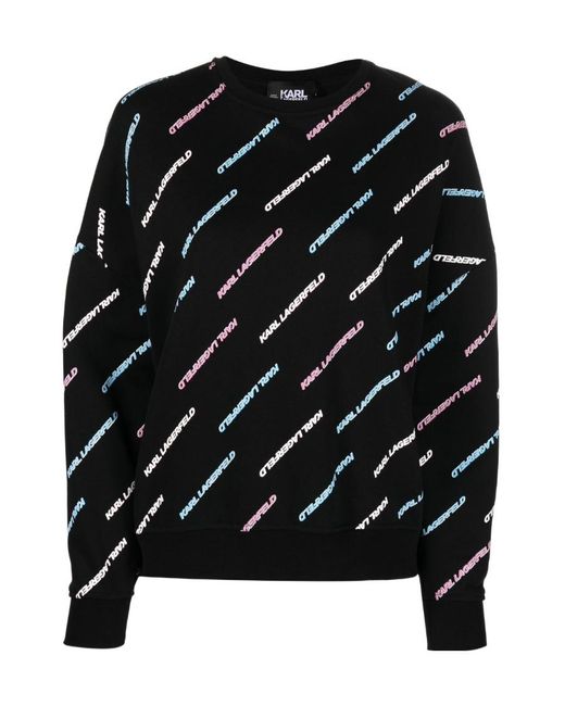 Karl Lagerfeld Black Logo-Print Sweatshirt