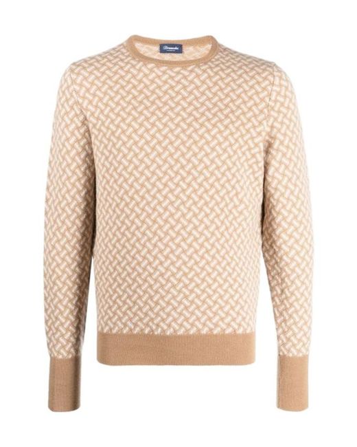 Drumohr Natural Biscottino Crew-Neck Cashmere Jumper for men