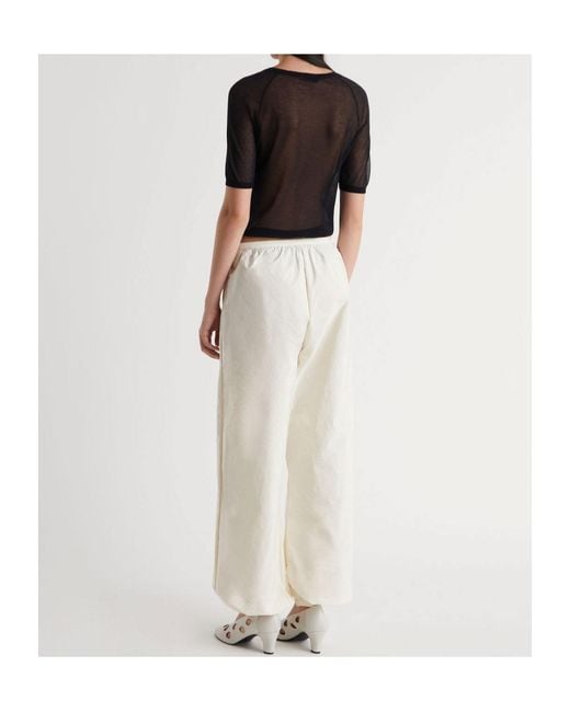 Paloma Wool White Elastic Cuff Relaxed Pants