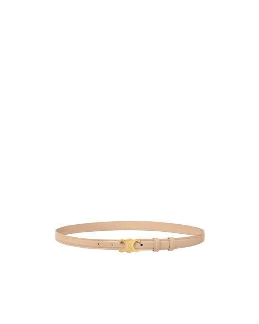 Céline White Small Triomphe Belt