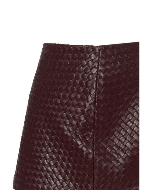 Manokhi Purple Woven Leather Mini Skirt