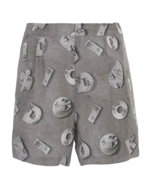 Dior Gray Logo Printed Casual Shorts for men