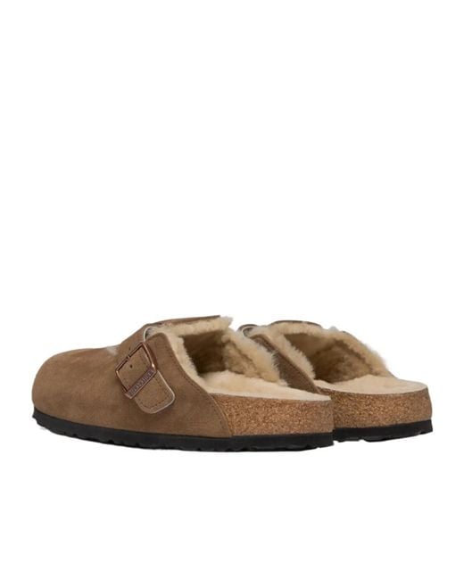 Birkenstock Brown Boston Shearling-Lined Clogs for men