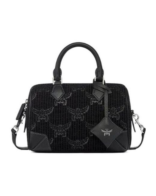 MCM Black Zip-Up Top Handle Bag