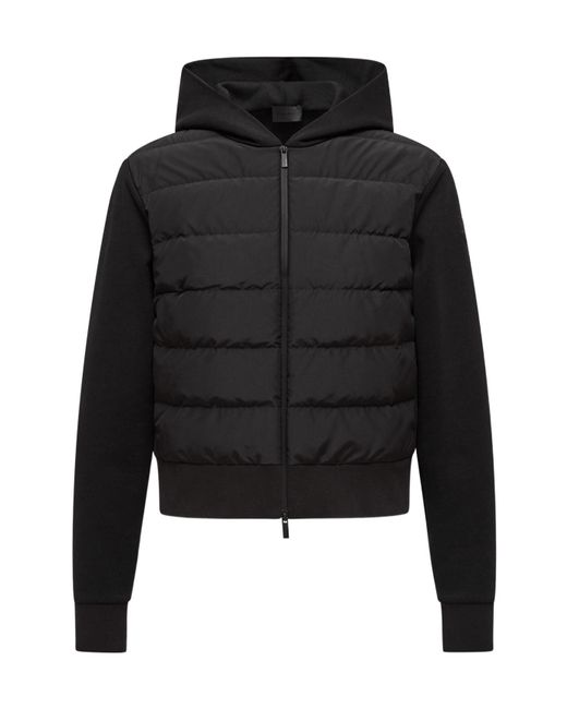 Moncler Black Zip-Up Quilted Jacket