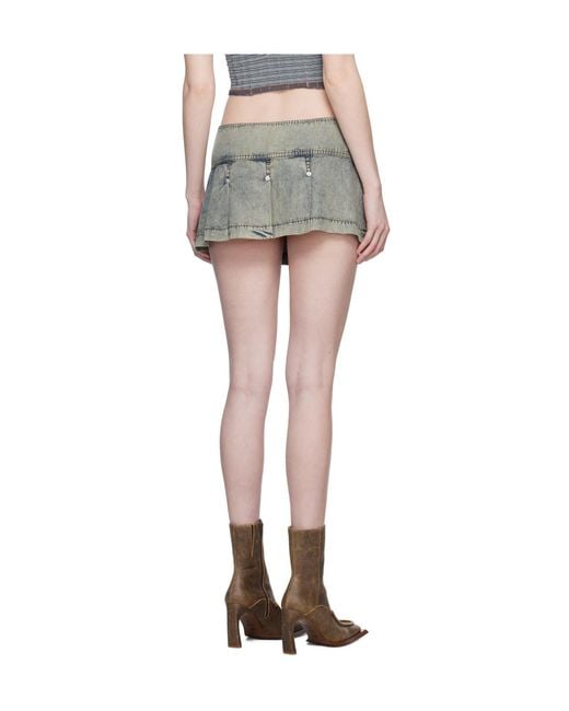 KNWLS Gray Pleated Mini Skirt