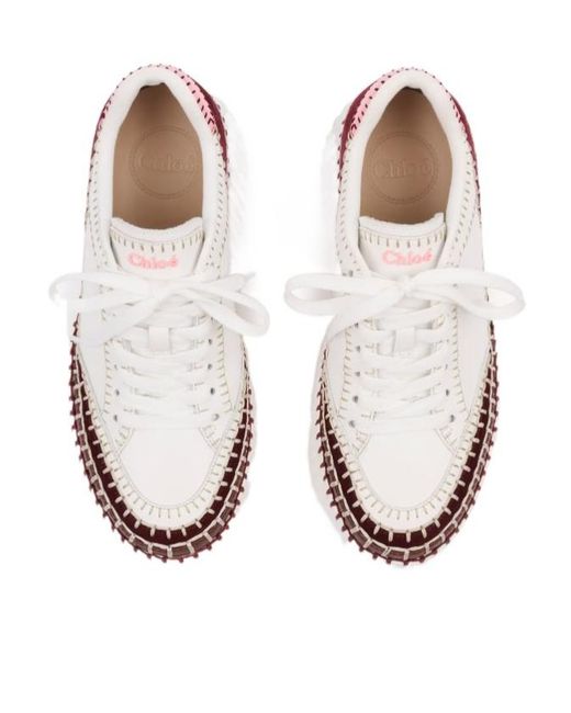 Chloé Pink Chloé Nama Platform Sneakers