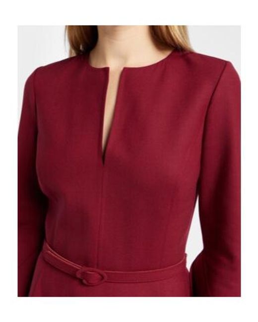Oscar de la Renta Red Wool Midi Dress