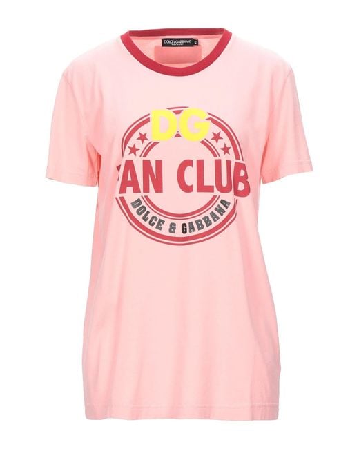 Dolce & Gabbana Pink Solid Color Short Sleeve T-Shirt