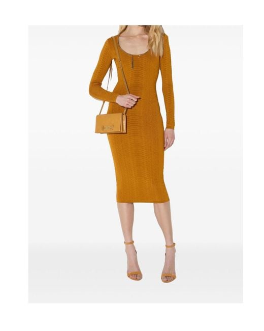 Elisabetta Franchi Multicolor Snake-Print Knit Dress