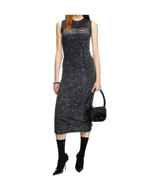 DIESEL Black D-Pra Midi Dress