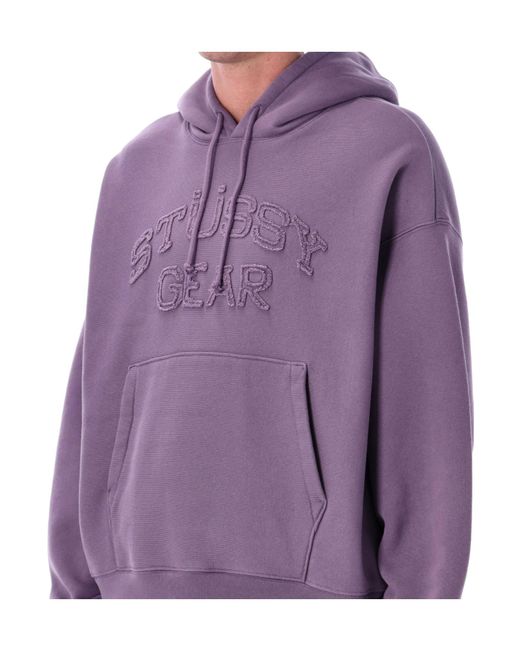 Stussy Purple Drawstring Hooded Sweatshirt for men