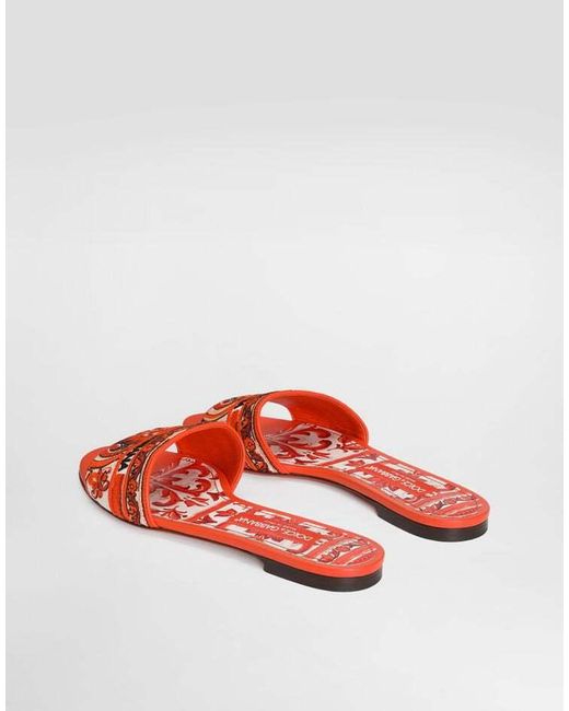 Dolce & Gabbana Yellow Logo Detailed Slip-On Slides