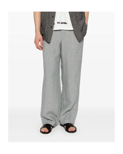 Barena Gray Button Trousers for men