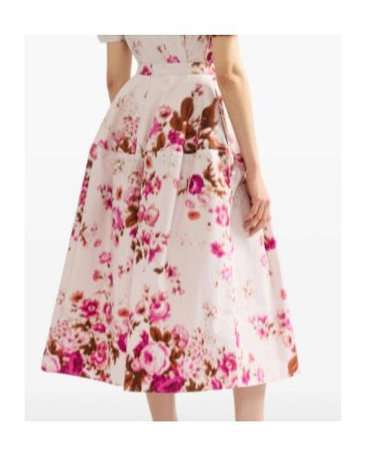Erdem Pink Floral-Pattern Skirt