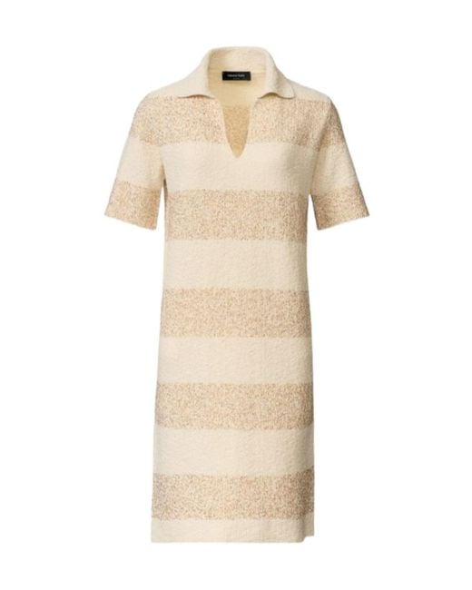 Fabiana Filippi Natural Striped Polo Midi Dress