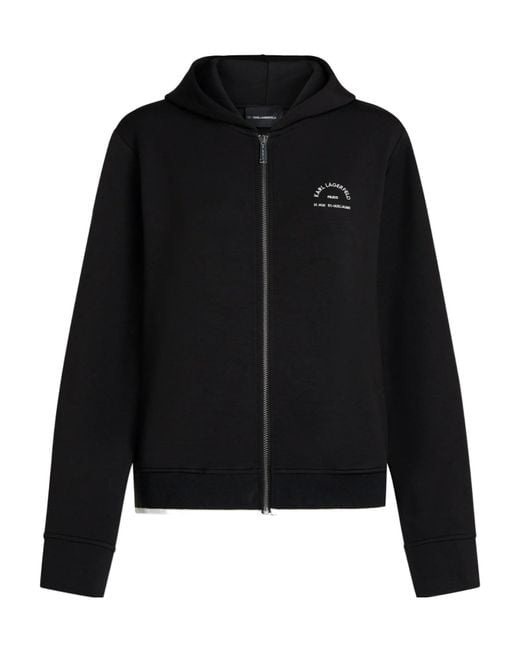 Karl Lagerfeld Black Rue St-Guillaume Zip-Up Hoodie