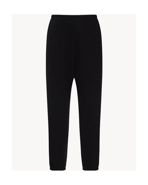 The Row Black Teo Cotton-Blended Pants