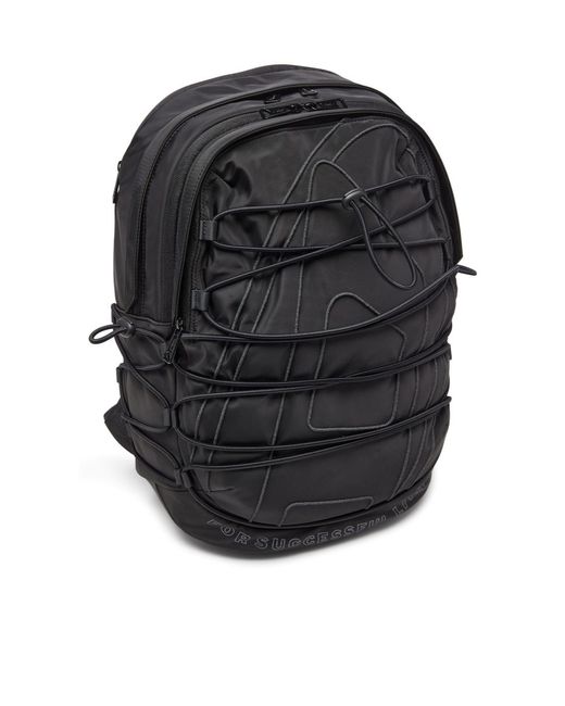 DIESEL Black Zippered Backpack for men
