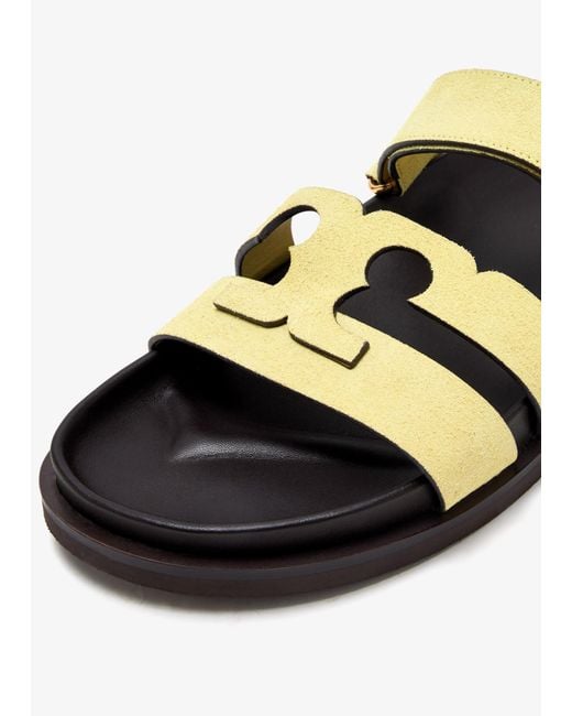 Tory Burch White Ines Suede Slides