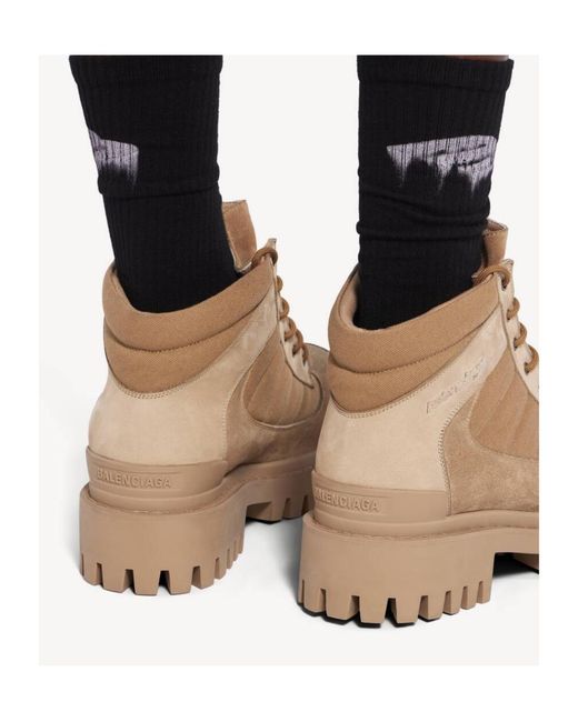 Balenciaga Natural Combat Strike Lace-Up Boots for men