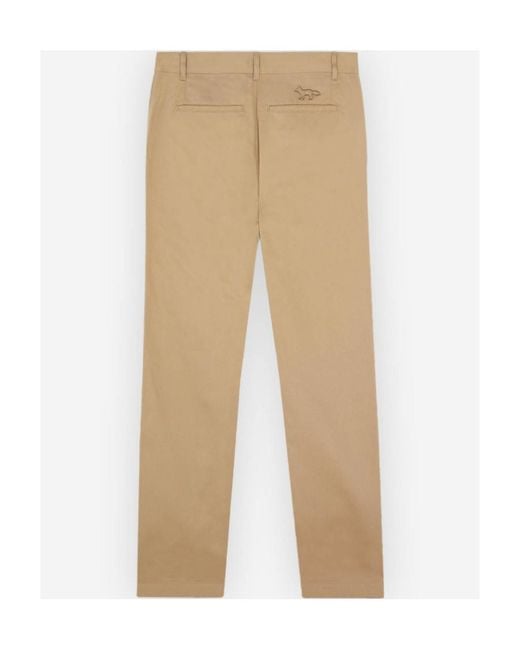 Maison Kitsuné Natural Cotton Chino Pants for men