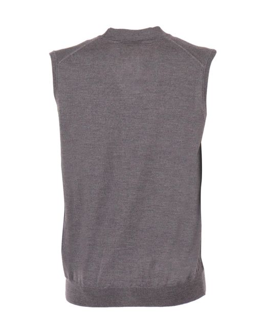 Kangra Cashmere Gray Kangra Button-Up Knitted Gilet for men