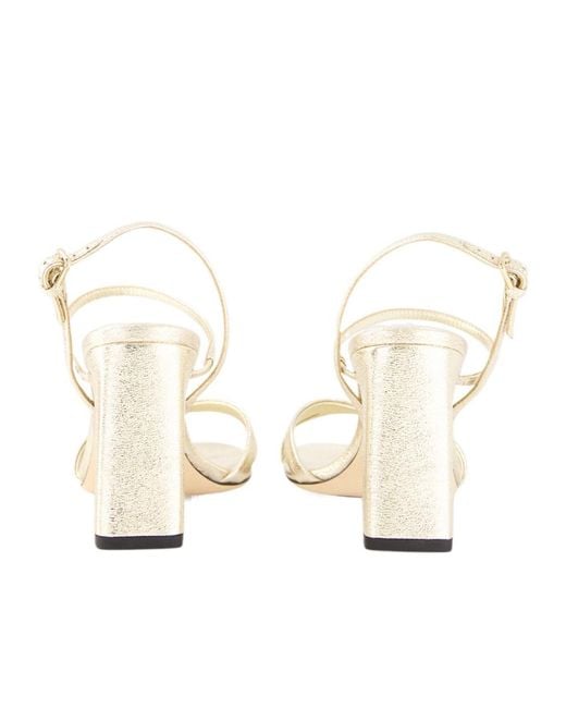 Jimmy Choo Natural Elsy 85 Block Heel Sandals