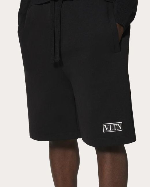 Valentino Black Vltn Patch Track Shorts for men