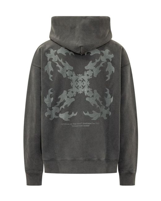 Off-White c/o Virgil Abloh Gray Hooded Sweatshirt for men