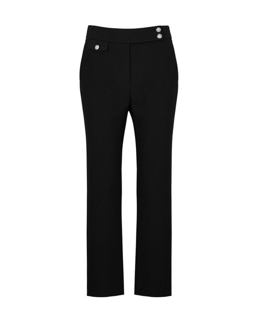 Veronica Beard Black Renzo Straight-Leg Trousers