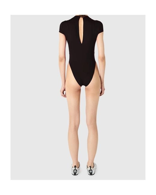 MARINE SERRE Black Cut-Out One Piece Swimsuit